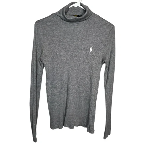 A26 Polo Ralph Lauren Heather Grey Turtleneck Top - Picture 1 of 6